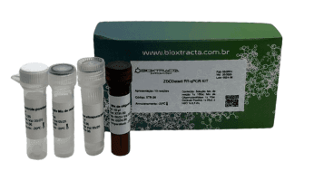 Zika virus RT-PCR kit with labeled vials and packaging box.